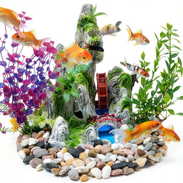 5lbs White River Rocks, 1-2 Inch Natural Pebbles for Indoor Plants, High Polished Decorative Stones Vase Filler Fish Tank Aquariums Landscaping Garden Outdoor and Indoor DIY-5