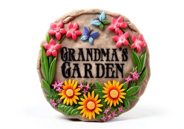 Spoontiques - Garden Décor - Grandma’s Garden Stepping Stone - Decorative Stone for Garden-4