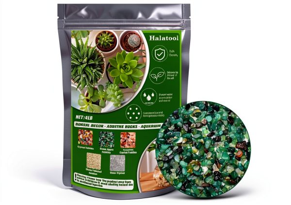Halatool 4LB Green Aquarium Gravel Natural Pebbles for Fish Tanks &-1
