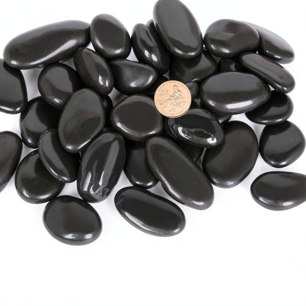 GASPRO 15lb Black River Rocks Polished Pebbles for Planters Garden-1