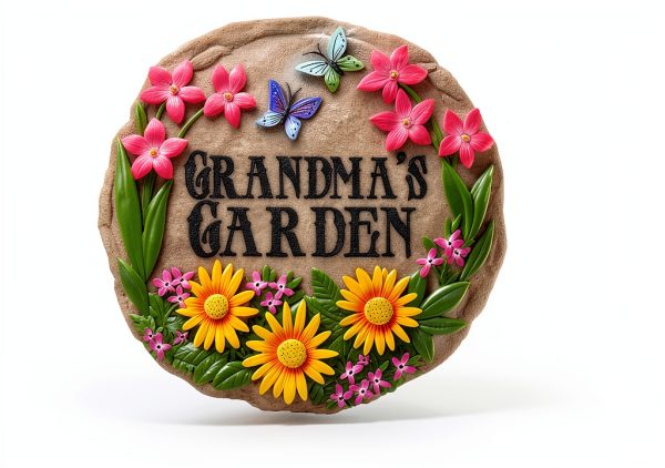 Spoontiques - Garden Décor - Grandma’s Garden Stepping Stone - Decorative Stone for Garden-5