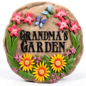Spoontiques - Garden Décor - Grandma’s Garden Stepping Stone - Decorative Stone for Garden-0