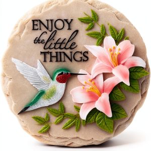 Hummingbird Stepping Stone by Spoontiques Resin Garden Décor 9.5"-0