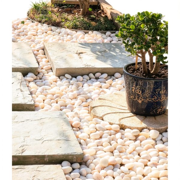 5 lbs White River Rocks, Polished Pebbles for Indoor Plants, 1-2 inch Decorative White Stones for Plants Vase Aquarium Fish Tank and Outdoor Garden Landscaping Rocks-4