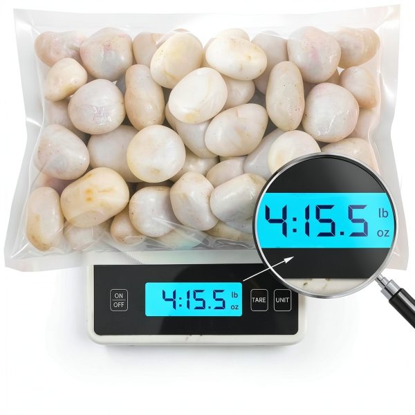 5 lbs White River Rocks, Polished Pebbles for Indoor Plants, 1-2 inch Decorative White Stones for Plants Vase Aquarium Fish Tank and Outdoor Garden Landscaping Rocks-3