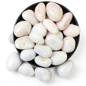 5lbs White River Rocks, 1-2 Inch Natural Pebbles for Indoor Plants, High Polished Decorative Stones Vase Filler Fish Tank Aquariums Landscaping Garden Outdoor and Indoor DIY-0