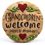 Carson Beadworks Grandchildren Garden Stone Resin 9.5" Round Gray-0