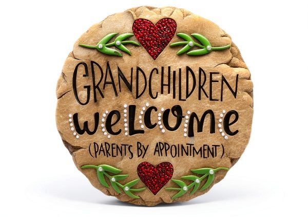 Carson Beadworks Grandchildren Garden Stone Resin 9.5" Round Gray-0