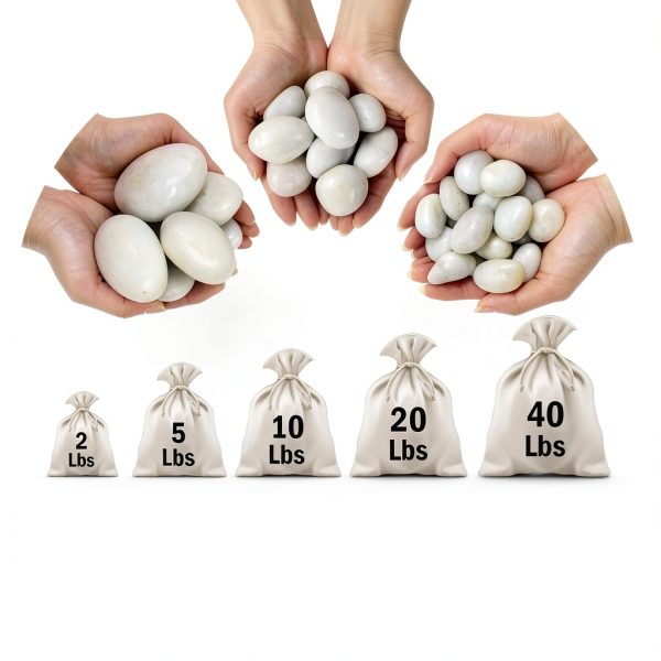 5 lbs White River Rocks, Polished Pebbles for Indoor Plants, 1-2 inch Decorative White Stones for Plants Vase Aquarium Fish Tank and Outdoor Garden Landscaping Rocks-2