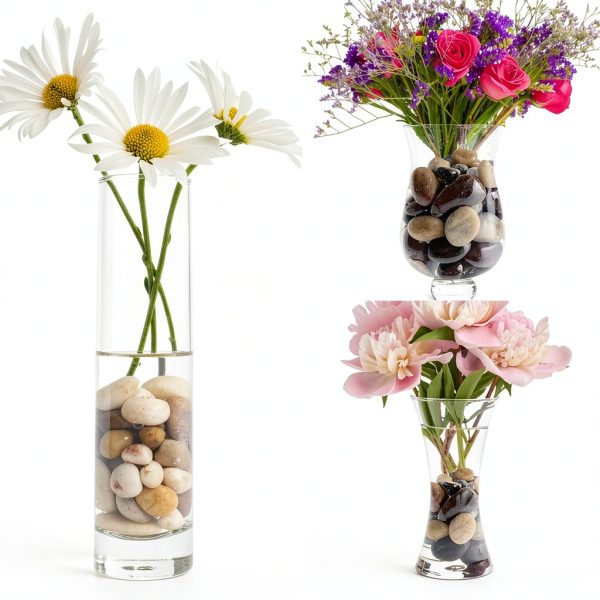 5lbs White River Rocks, 1-2 Inch Natural Pebbles for Indoor Plants, High Polished Decorative Stones Vase Filler Fish Tank Aquariums Landscaping Garden Outdoor and Indoor DIY-4